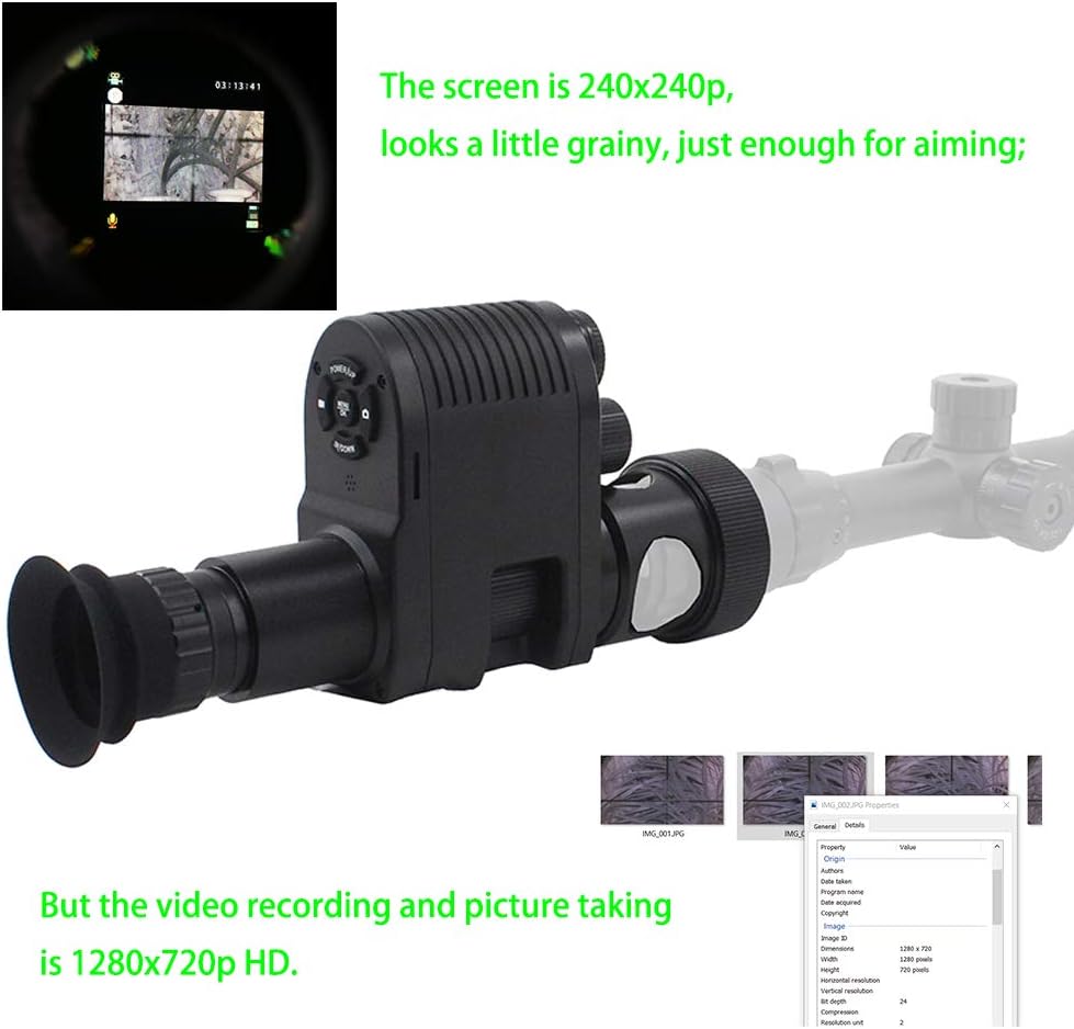 720p HD Digital Hunting Night Vision Scope Camcorder Monocular with 850nm Infrared IR Flashlight and 32G TF Card J893245