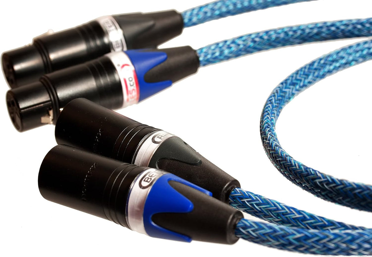 Blue XLR Balanced Audio Cable, Stereo Pair 2 Cables I667