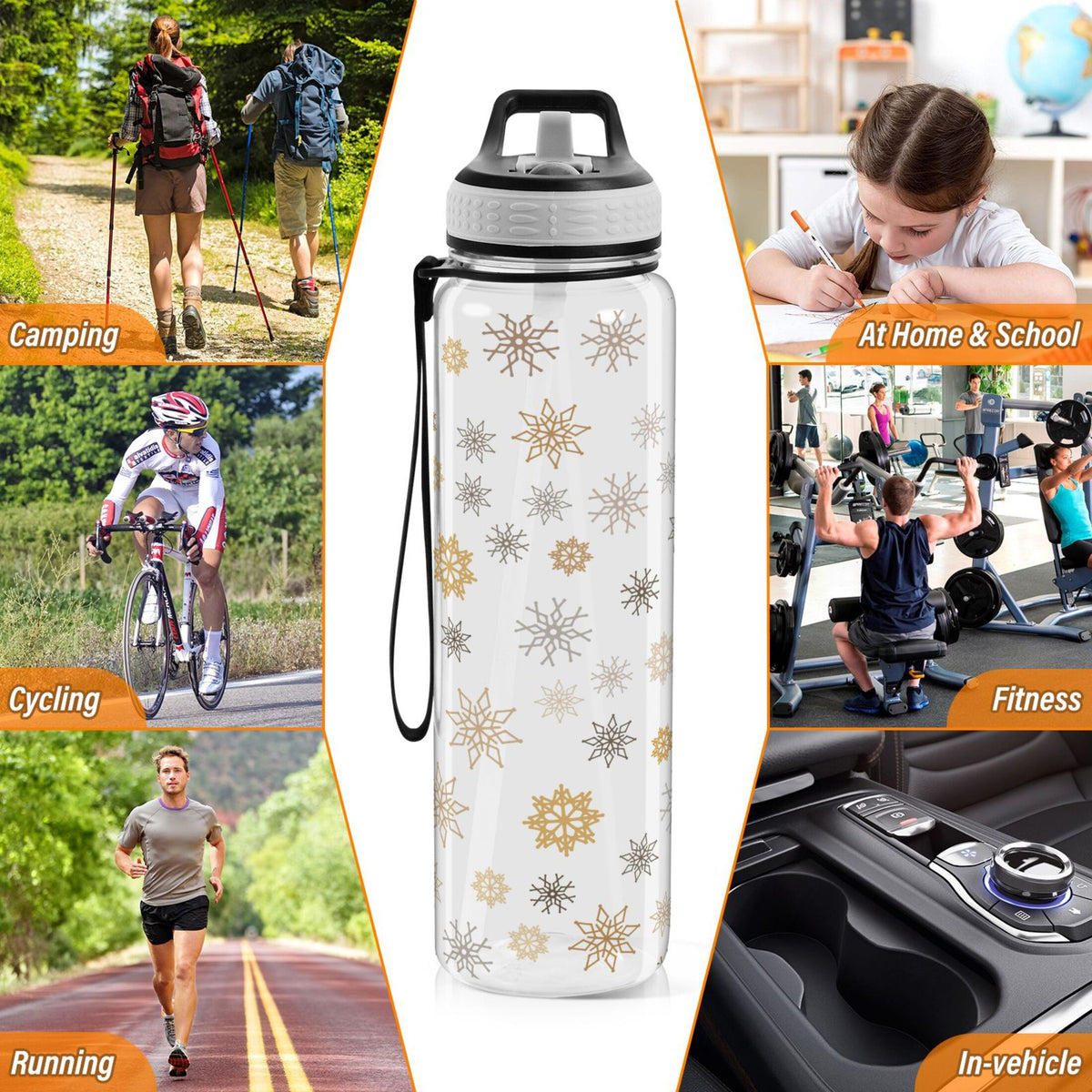Clear 32oz Tritan Water Bottle with Straw Q457