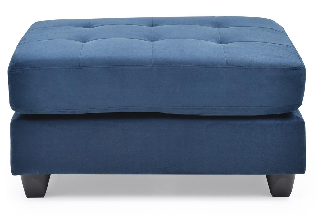 Navy Blue Microsuede Ottoman M7083