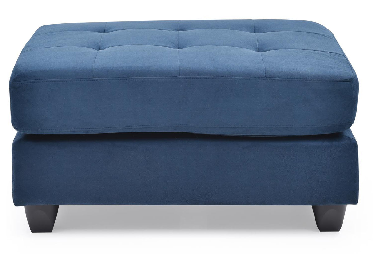 Navy Blue Microsuede Ottoman M7083