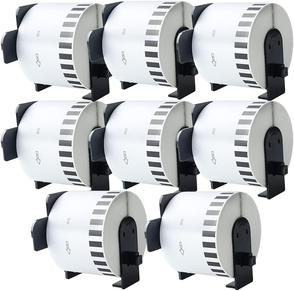 8 Pack Continuous White Label Paper Roll with 8 Reusable Cartridges B35396