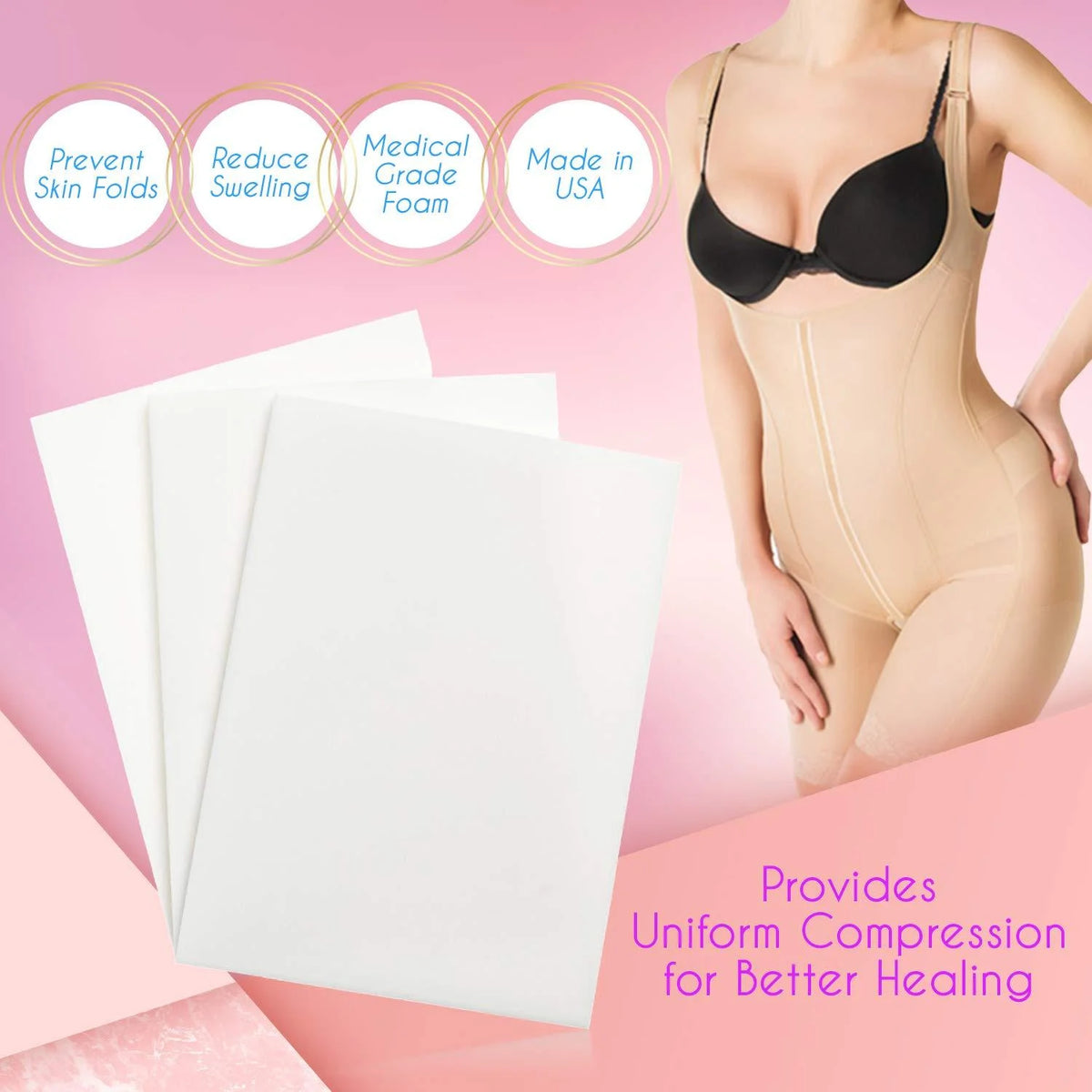 3 Pack Lipo Foam Medical Grade Foam R951