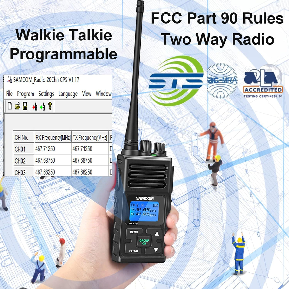 6 Packs UHF Two Way Radios Walkie Talkies with Earpieces E635768