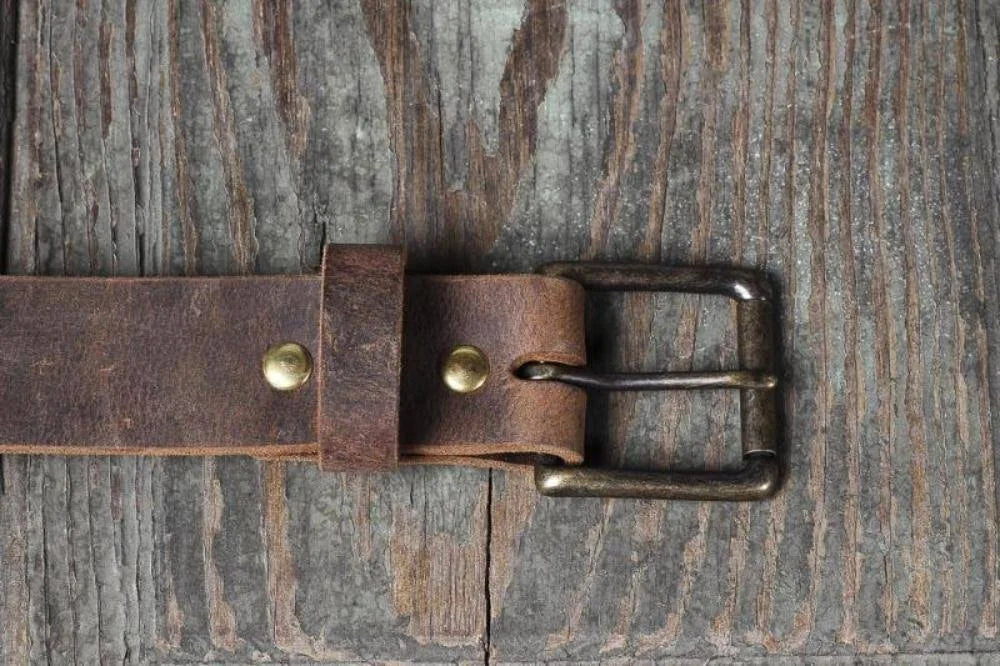 Brown Distressed Leather Casual Belt C236507
