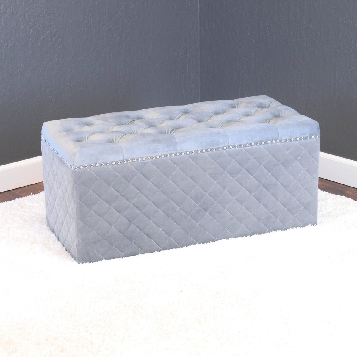 Rectangle Velvet Ottoman X990463