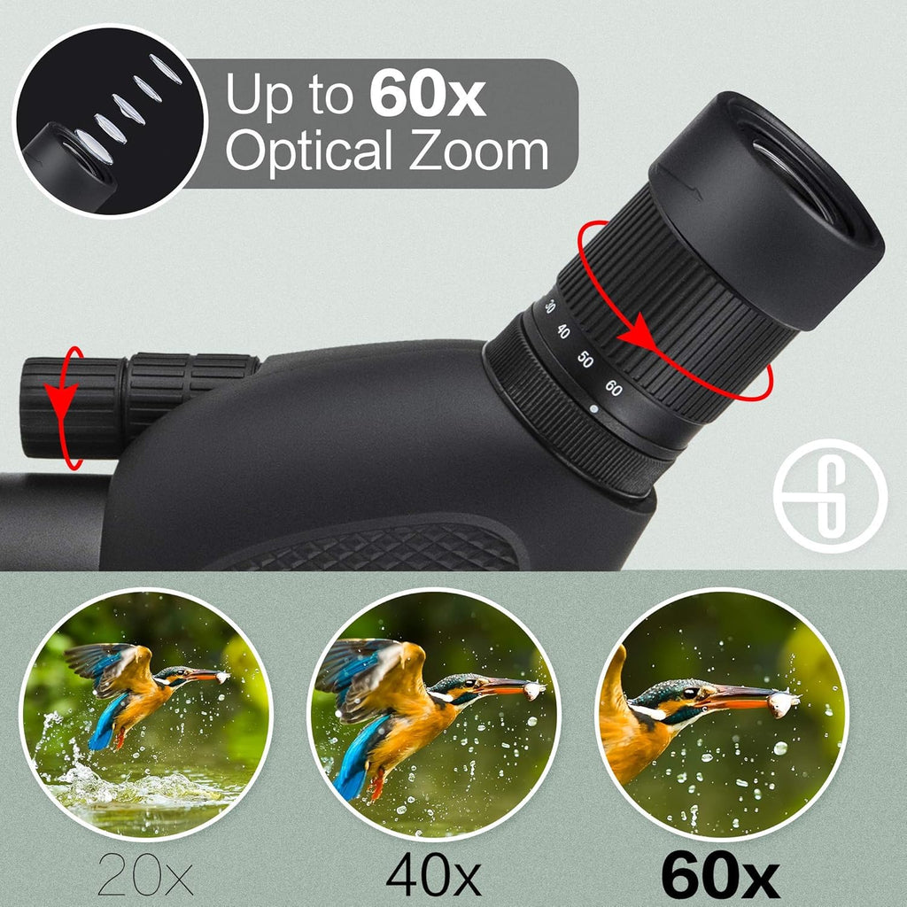 20-60x80mm HD Spotting Scope with Tripod and Carry Case E66855