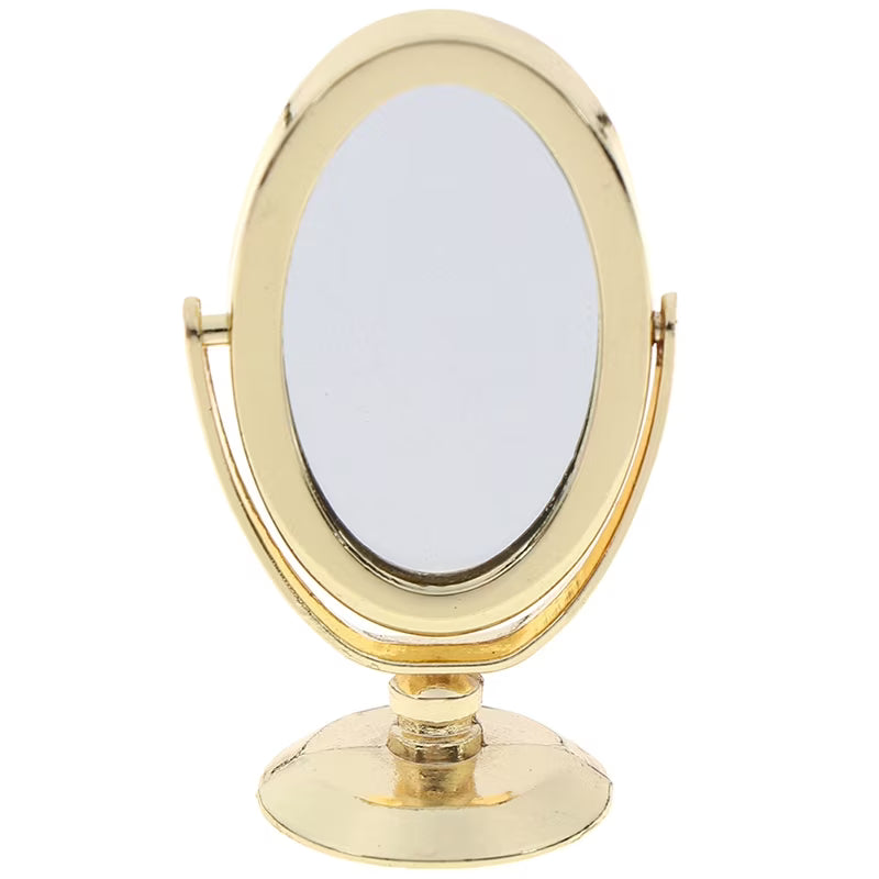 Gold Metal Dollhouse Miniature Mirror E202