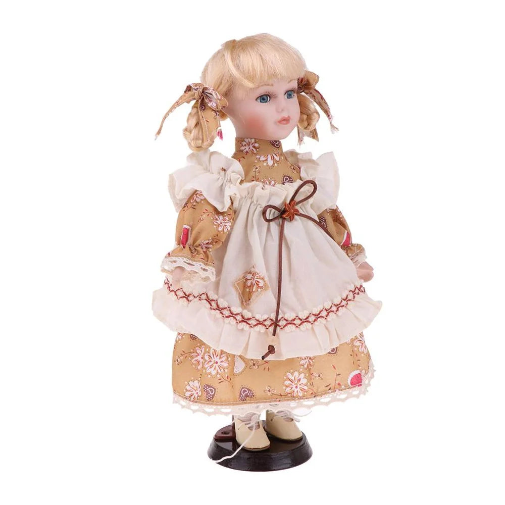 30cm Porcelain Doll Figure with Stand S8724