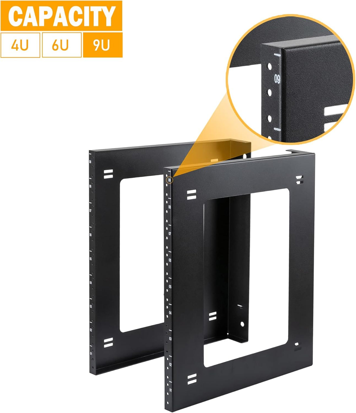 9U Open Frame Rack Wall Mount & Desktop Mount, Pack of 2 S614781