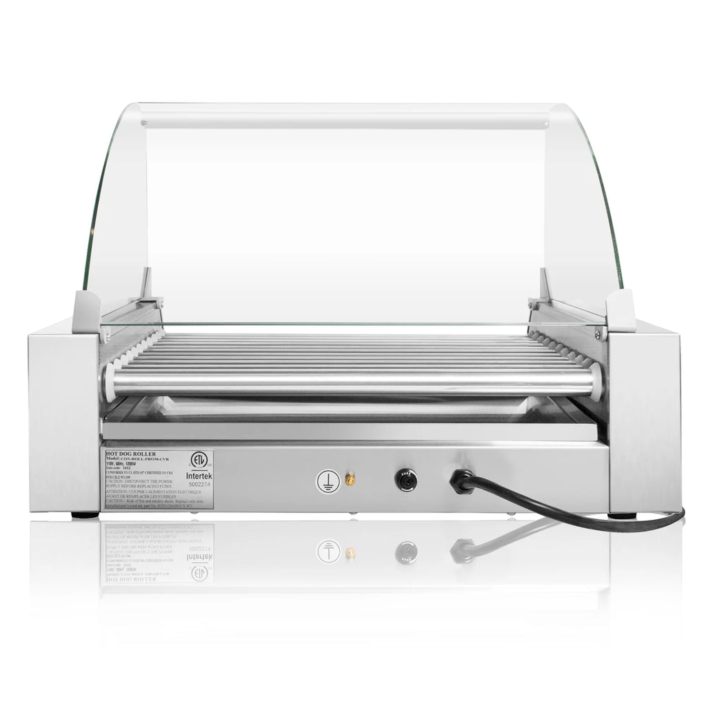 30 Hot Dog 11 Roller Grill Cooker Machine 1200-Watt With Cover A95736
