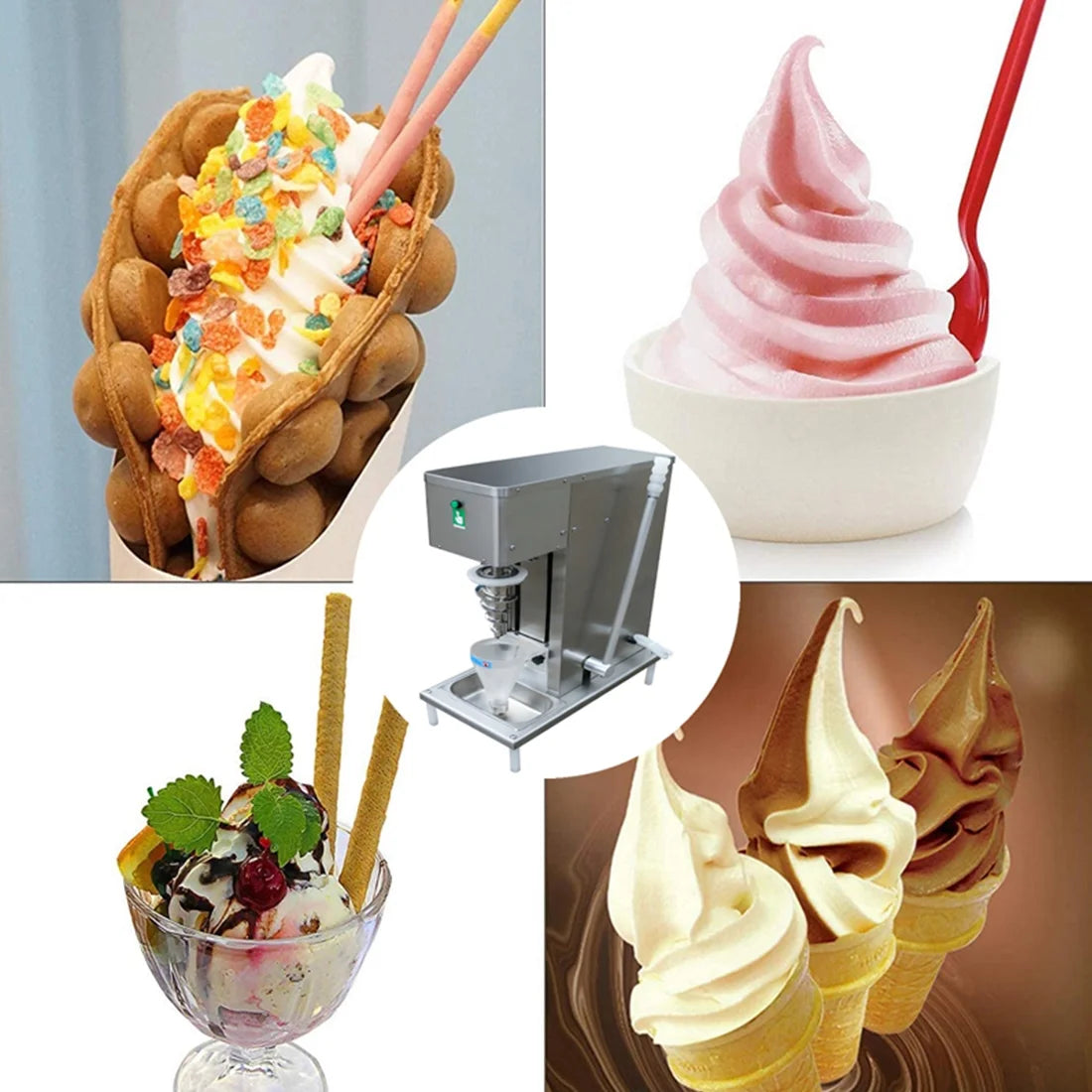 Electric Fruit Ice Cream Mixer Machine Frozen Yogurt Milkshake T6009
