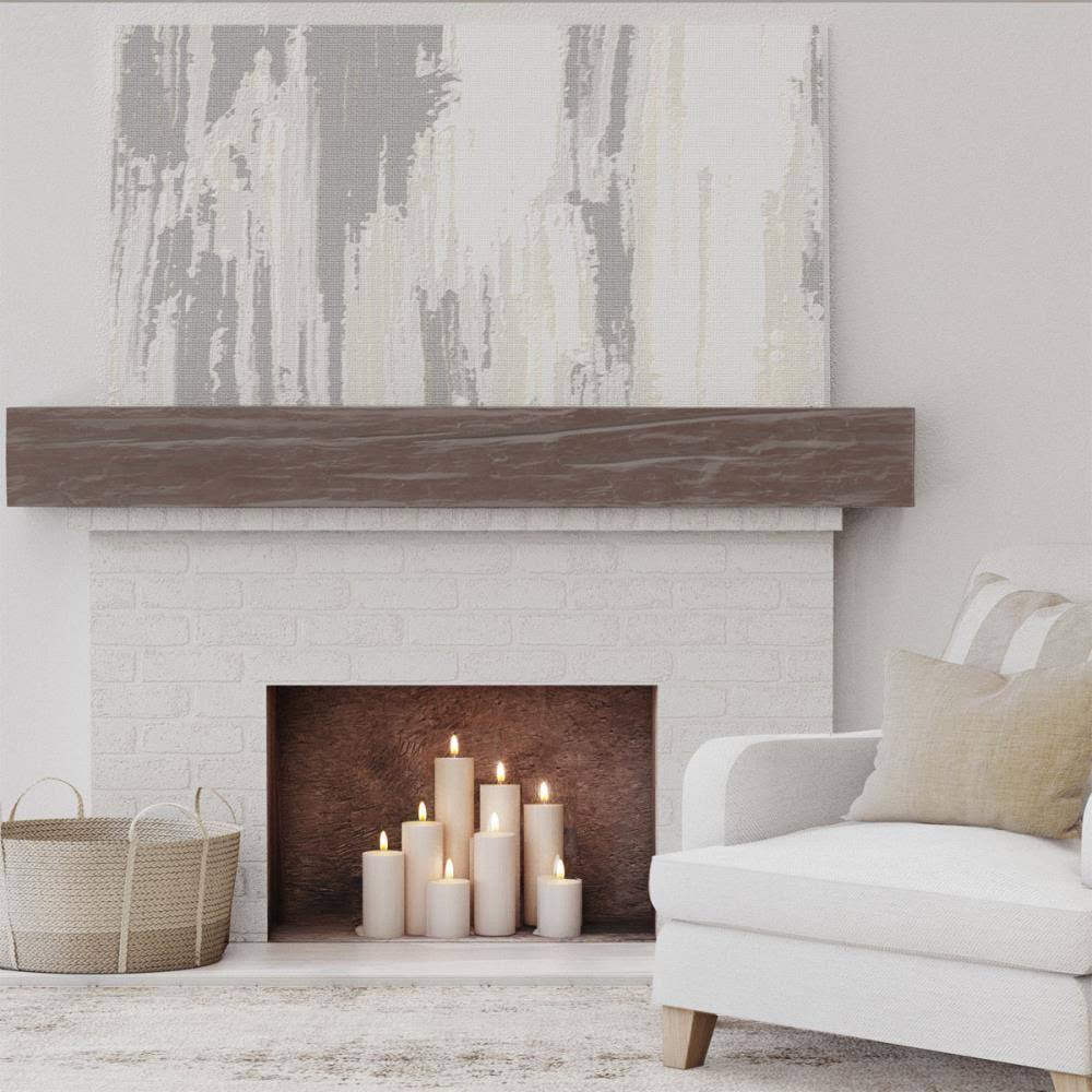 Aged Pecan Faux Wood Fireplace Mantel Y304546