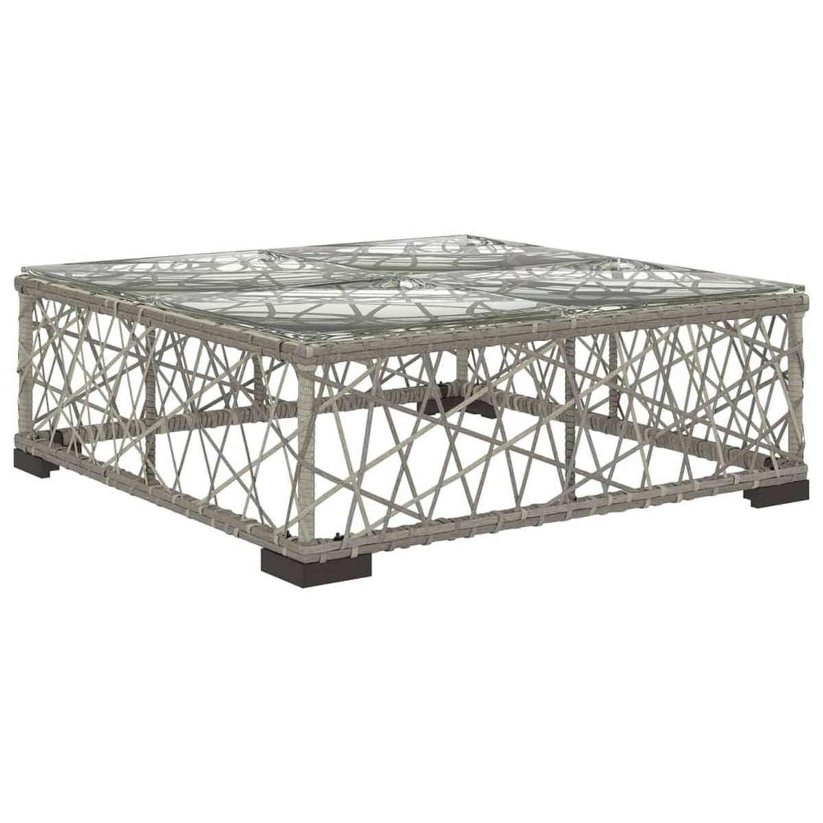 5 Piece Gray Poly Rattan Outdoor Sectional Sofa Set V758523