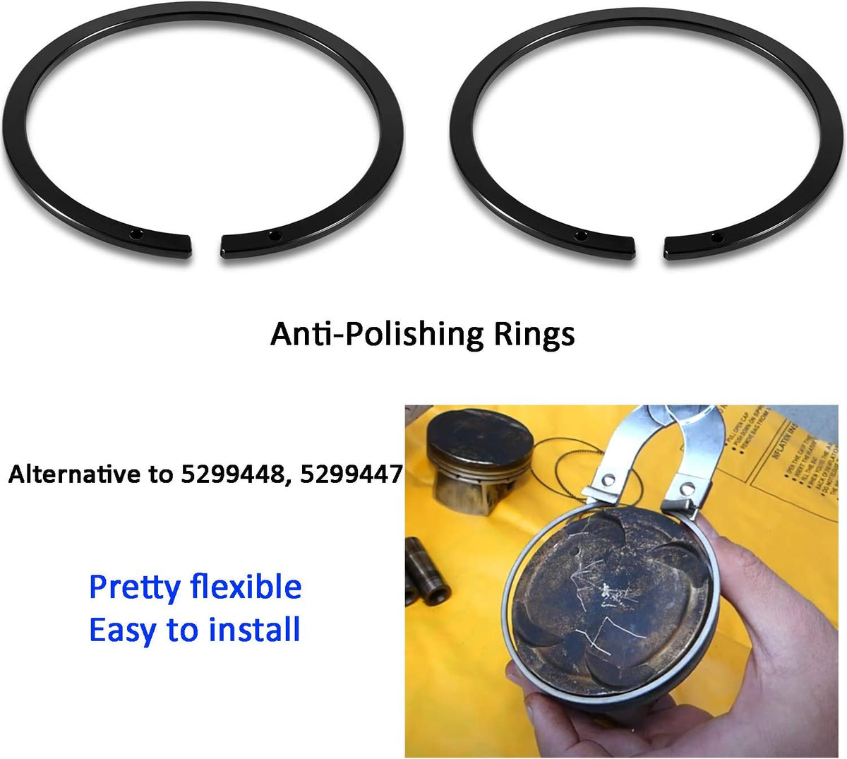 Piston Ring Compressor Tool 5.4 bore and Anti-Polishing Ring Adapter Set T3595