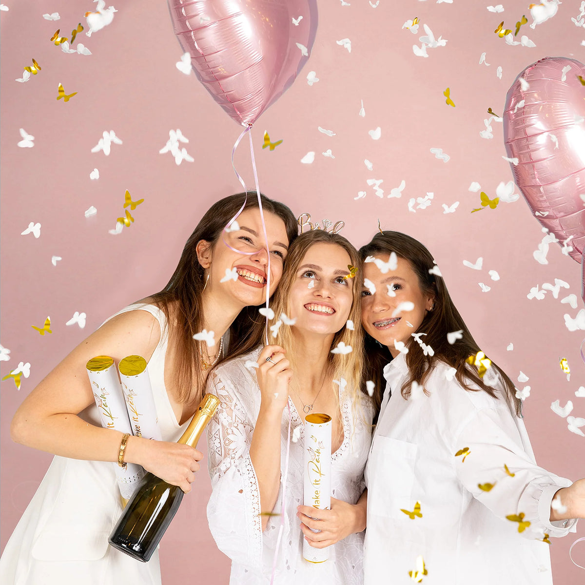 White Butterfly Confetti Cannons 6 Pk G4824