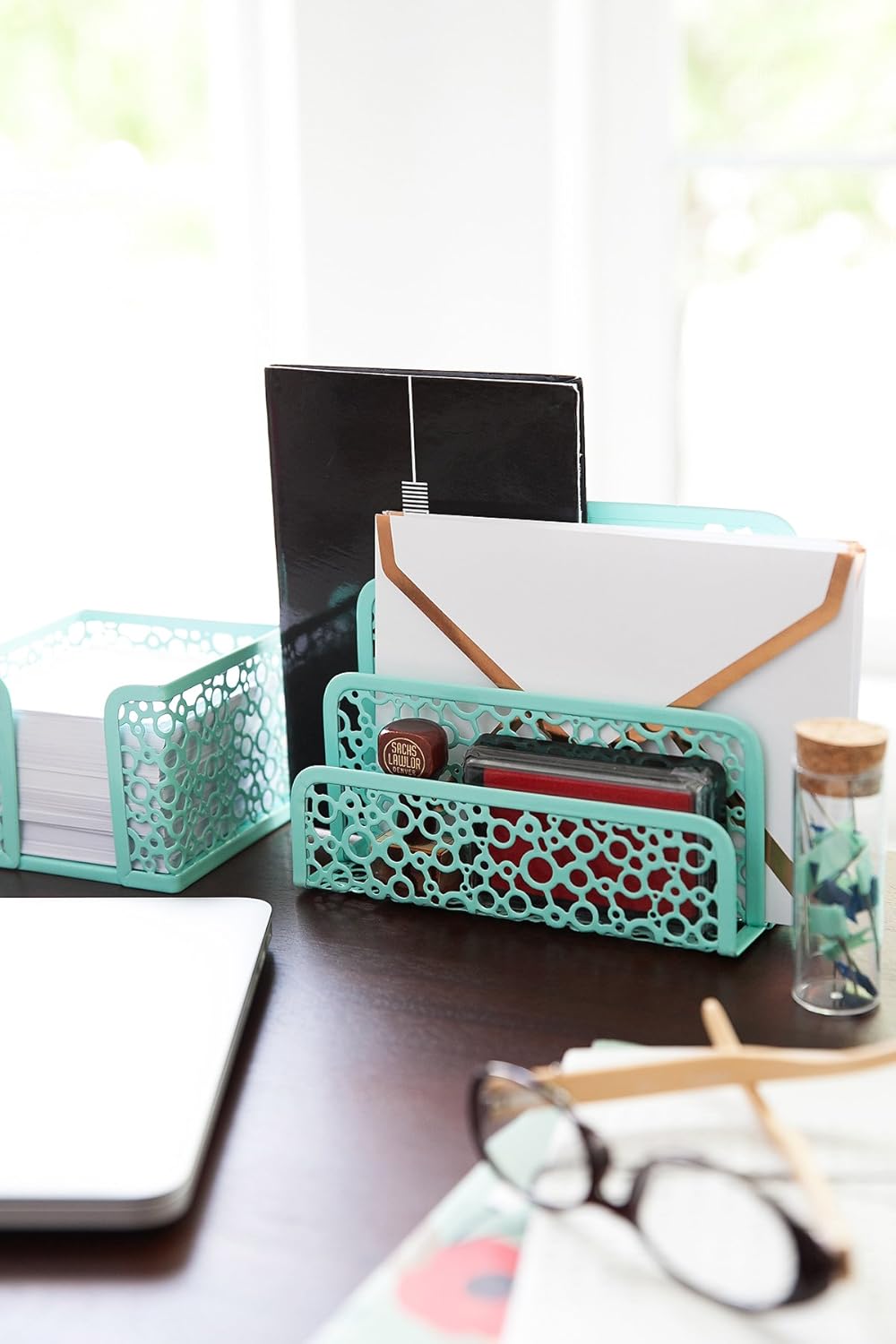 Mint Green 5 Piece Desk Organizer Set V176572