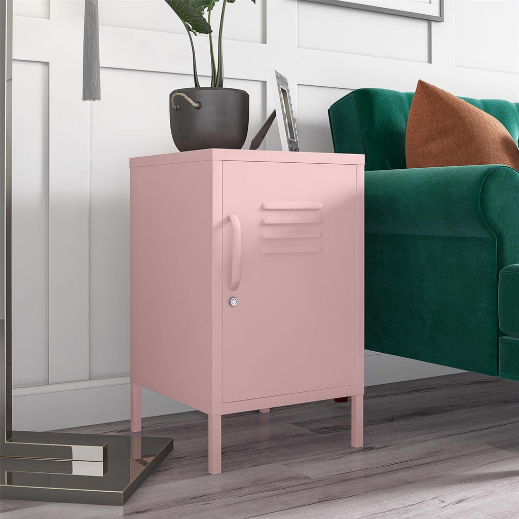 Bashful Pink Metal Locker End Table U678705