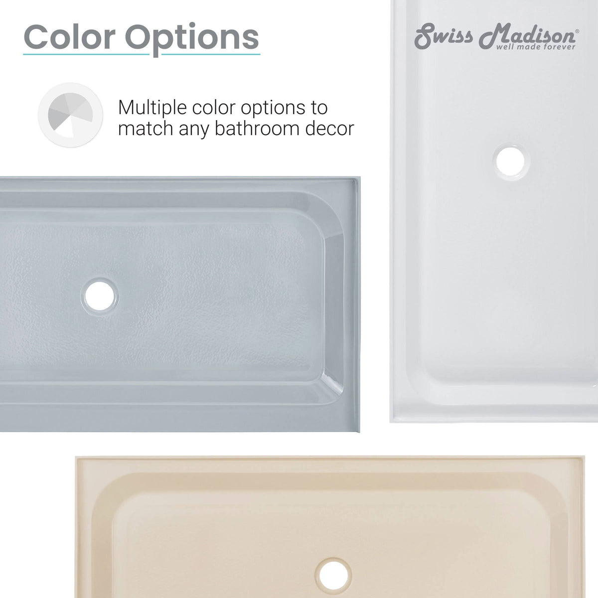 Gray Single Threshold Shower Base H24182