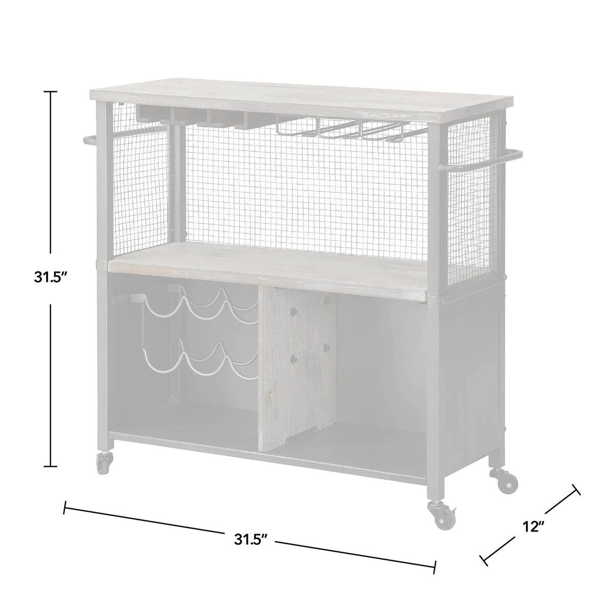 White Farmhouse Kitchen Cart P728