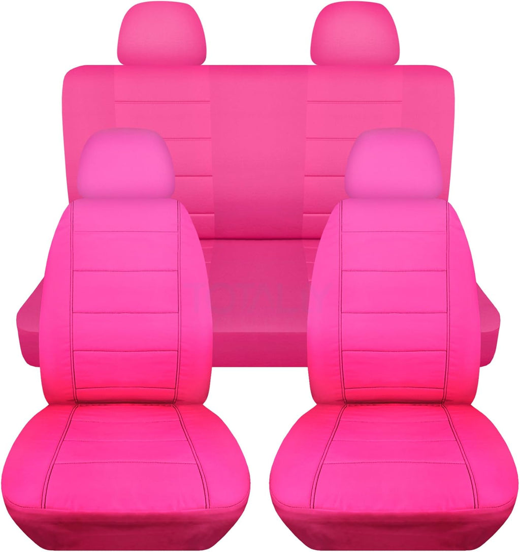 Charcoal Solid Car Seat Covers Full Set with 4 Headrest Covers A961