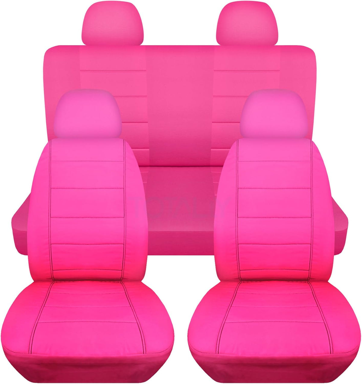 Charcoal Solid Car Seat Covers Full Set with 4 Headrest Covers A961