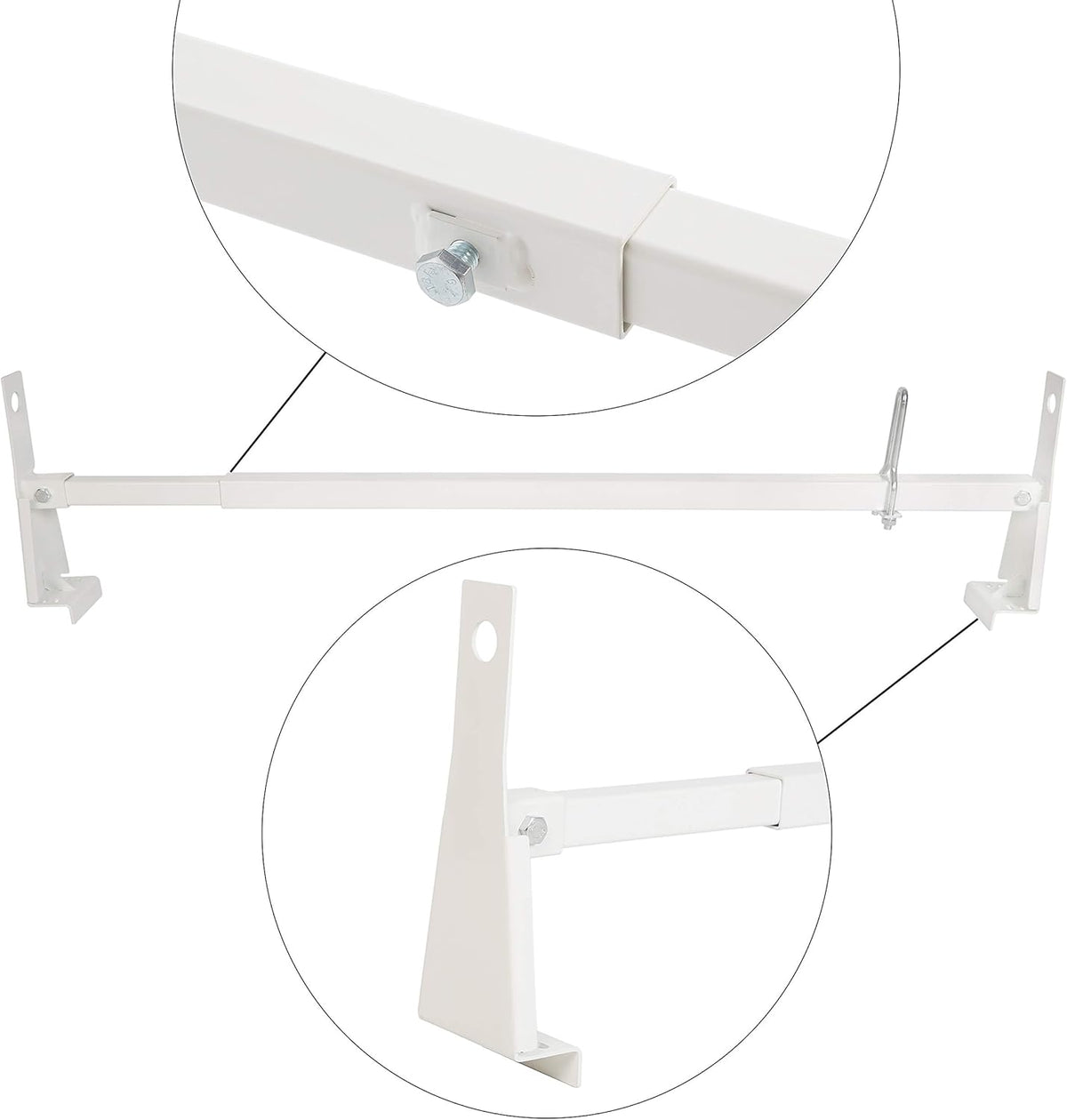 Steel Universal White Cargo Van Ladder Rack Roof 600LB B1273