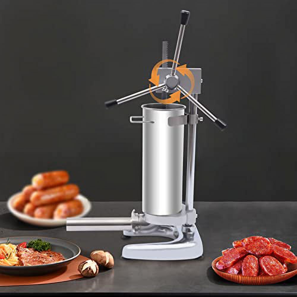 3L Stainless Steel Manual Sausage Stuffer Machine with 4 Filling Tubes R86099