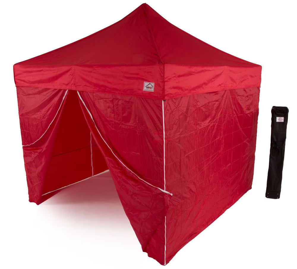 Red 10 x 10 Pop Up Canopy Tent with Roller Bag V13100