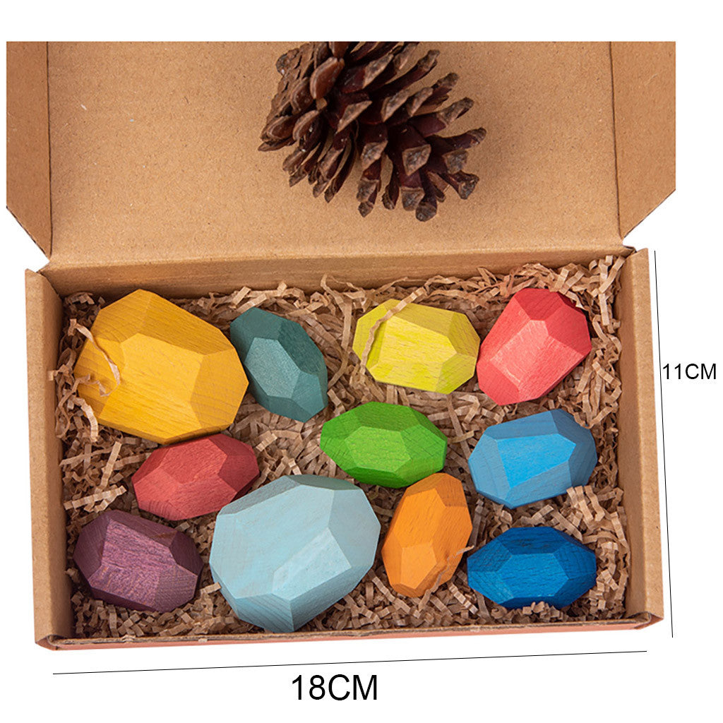 Wooden Stone Building Block Toy Stacking Game I325
