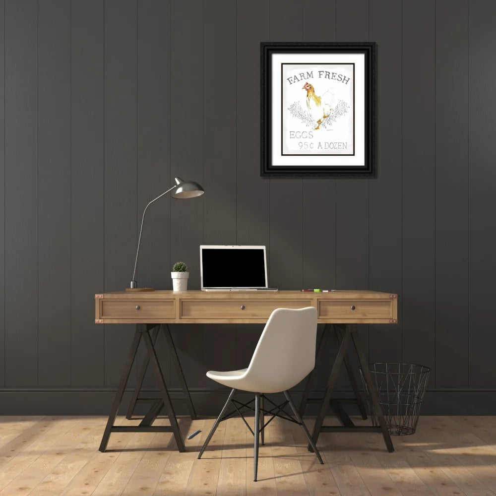 Black Ornate Wood Framed Art Print T386716