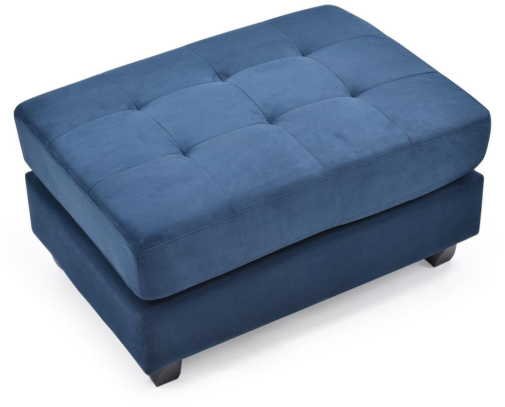 Navy Blue Microsuede Ottoman M7083