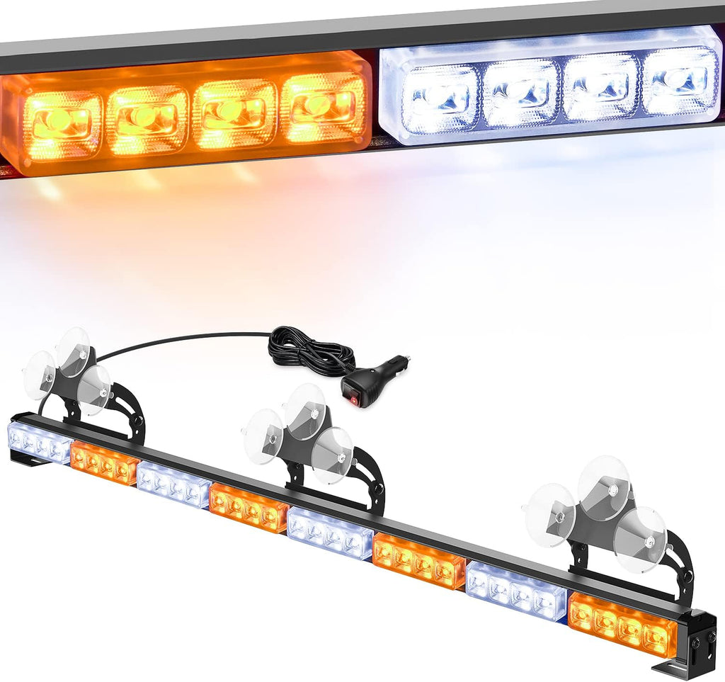35Inch 32LED Emergency Strobe Light Bar with Cigar Lighter, Pack of 2 W999
