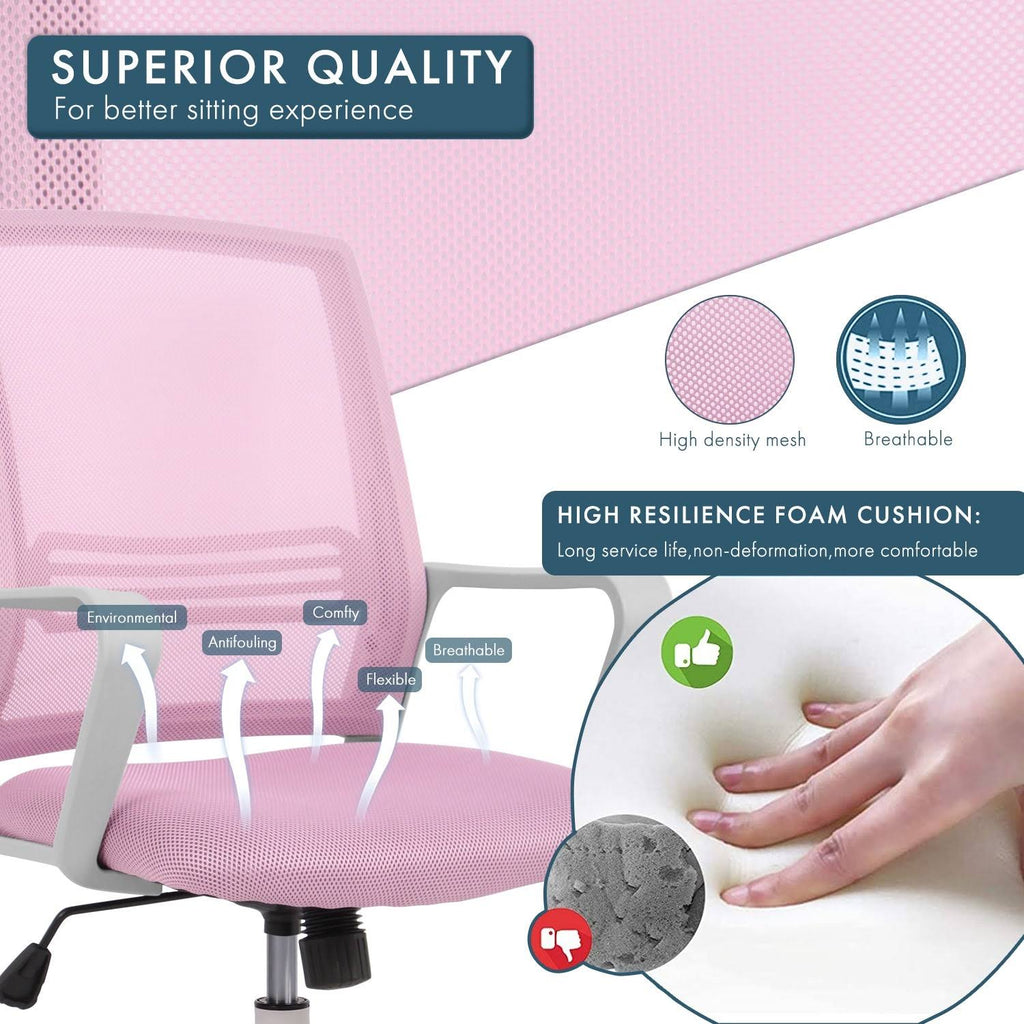 Blue Adjustable Desk Chair with Swivel Casters D55621