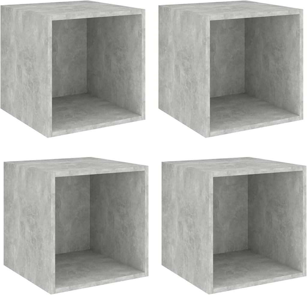 4 Piece Wall Mounted Storage Cabinet White Chipboard D22047