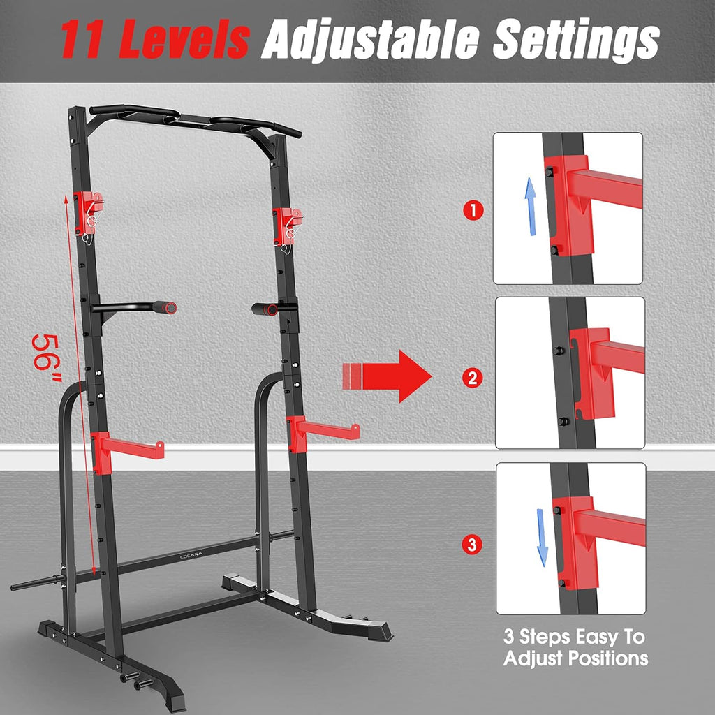 Power Squat Rack Cage with Pull Up Bar J35362