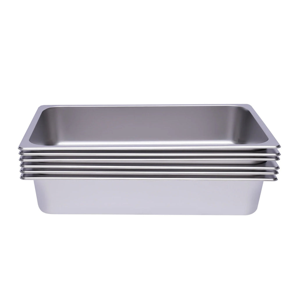 6 Pack Full Size Stainless Steel Steam Table Food Pan N657