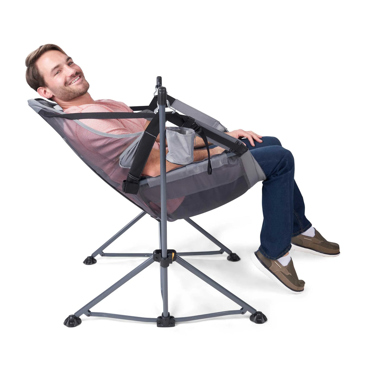 Reclining Mesh Hammock Chair, Gray, Polyester F343