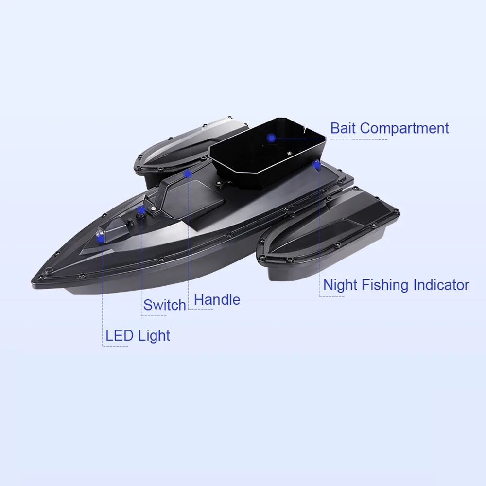 Remote Control Dual Motor Fishing Bait Boat with LED Light C9288