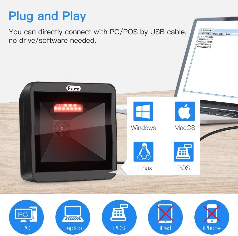 2D QR Barcode Scanner with Big Scan Window V4727