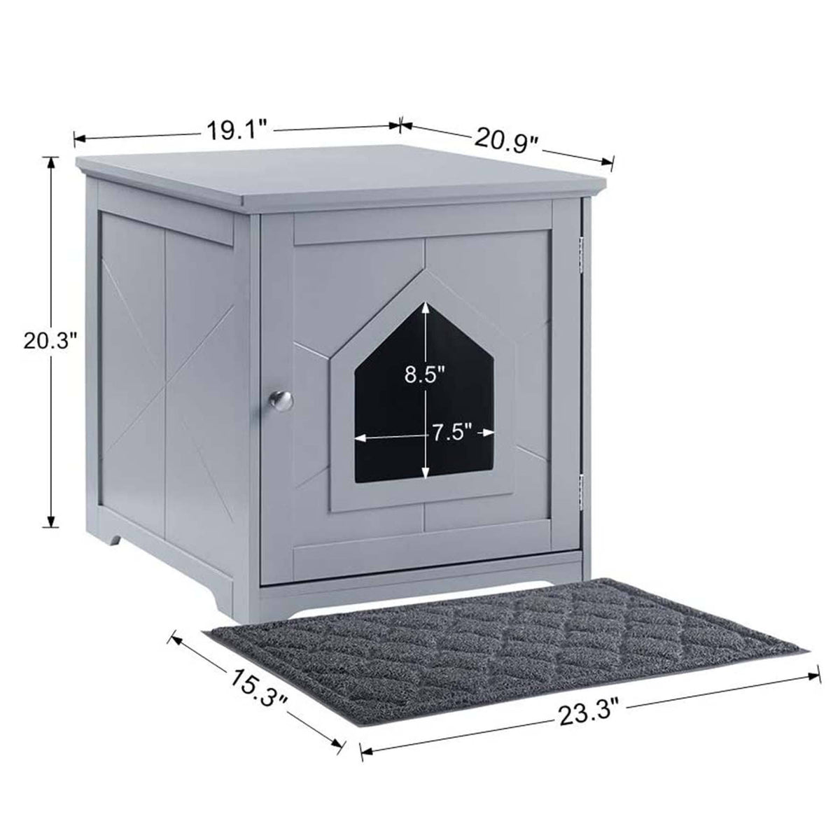 Gray Cat Litter Box Enclosure X779