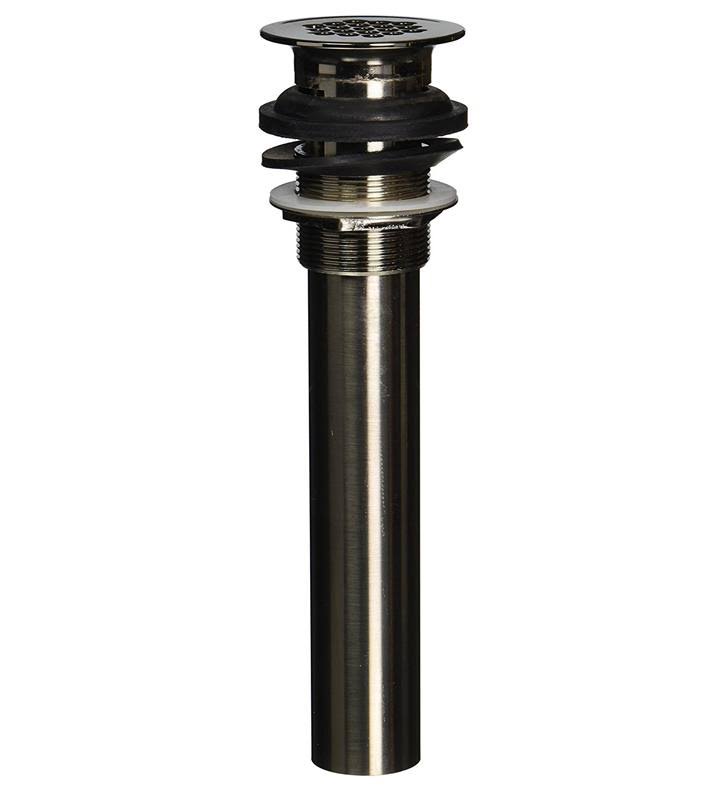 Pewter Grid Lavatory Drain with Overflow H5817