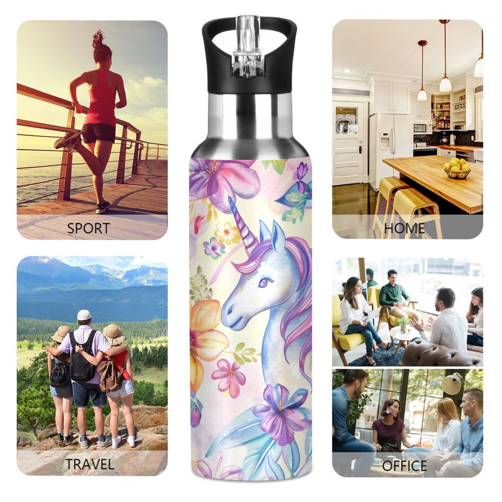 Insulated Stainless Steel Water Bottle with Straw Lid, 20 oz E78711