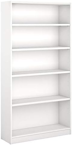 5 Shelf Bookcase in Pure White T378