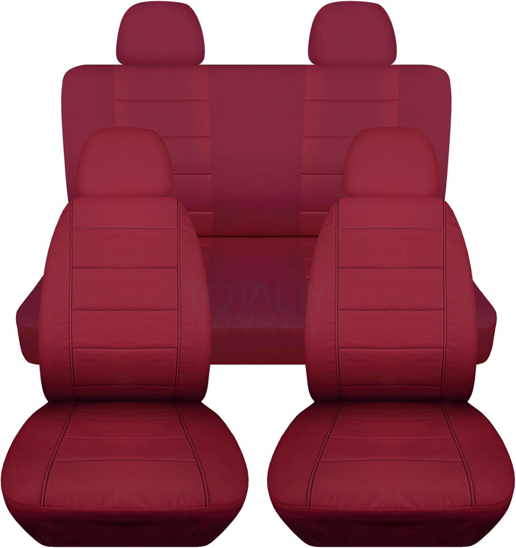 Charcoal Solid Car Seat Covers Full Set with 4 Headrest Covers A961