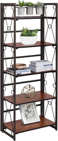 Brown Black Set of 2 Metal Frame Wood Shelf Bookcase Q86902