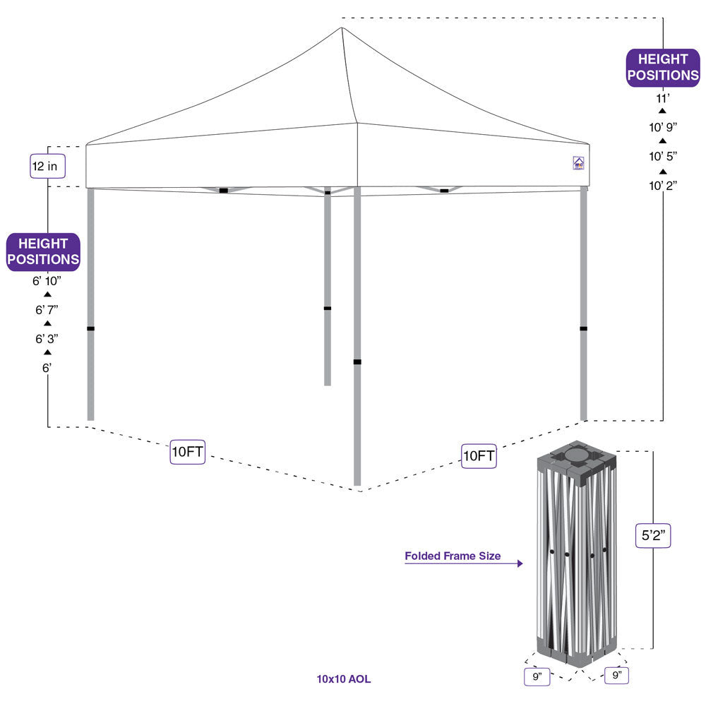 Red 10 x 10 Pop Up Canopy Tent with Roller Bag V13100