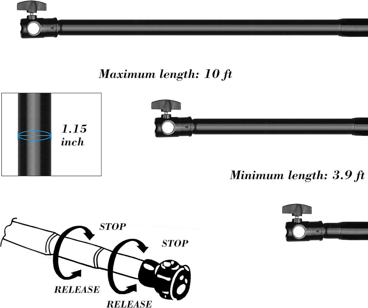 10 x 10 ft Heavy Duty Adjustable Backdrop Support System Kit with Carry Bag N393