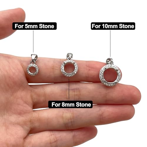 925 Sterling Silver Pendant Blank Prong Settings 4 Claws Jewelry Base Mounting V8931