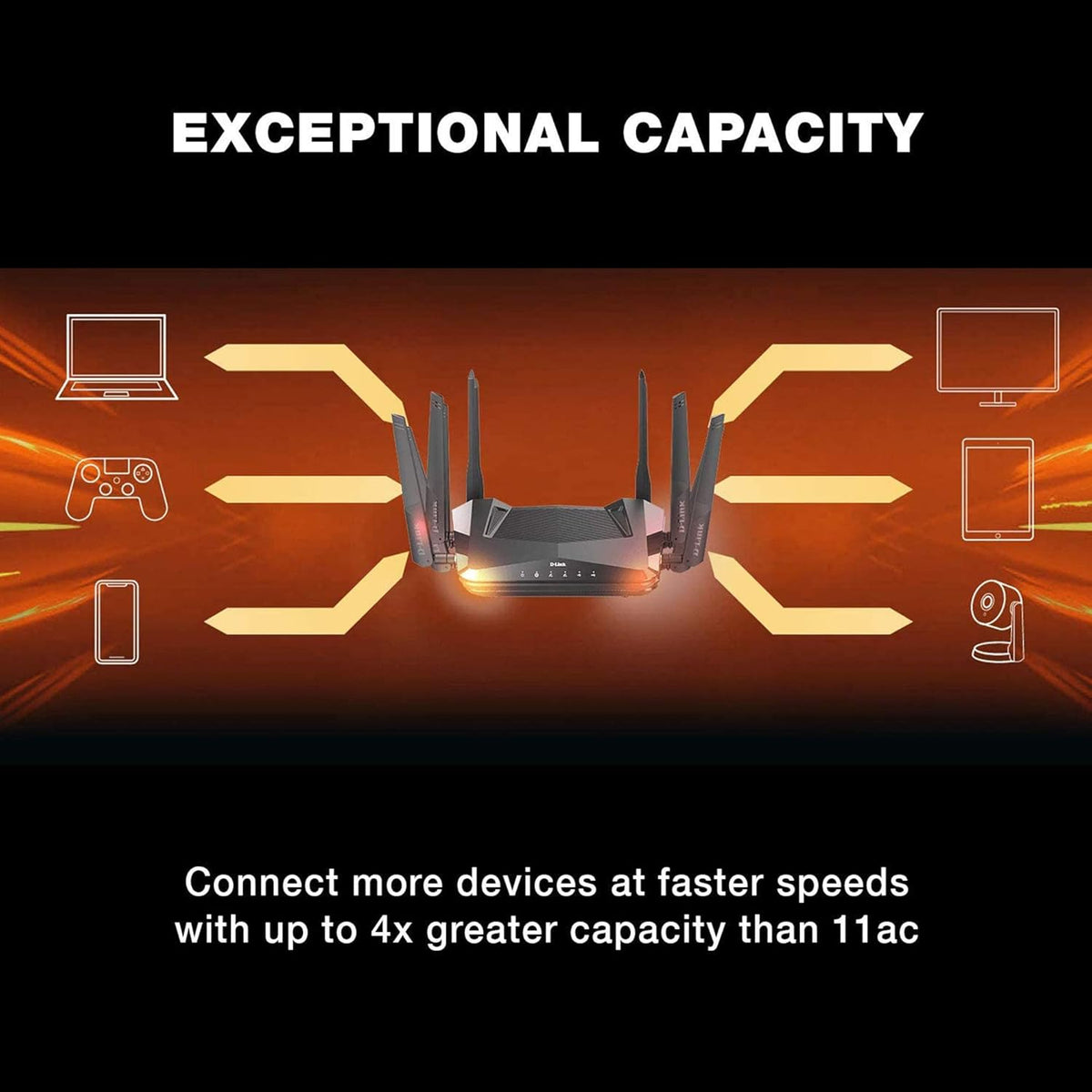 WiFi 6 Router AX4800 Dual Band Gigabit Gaming Internet Network O1583